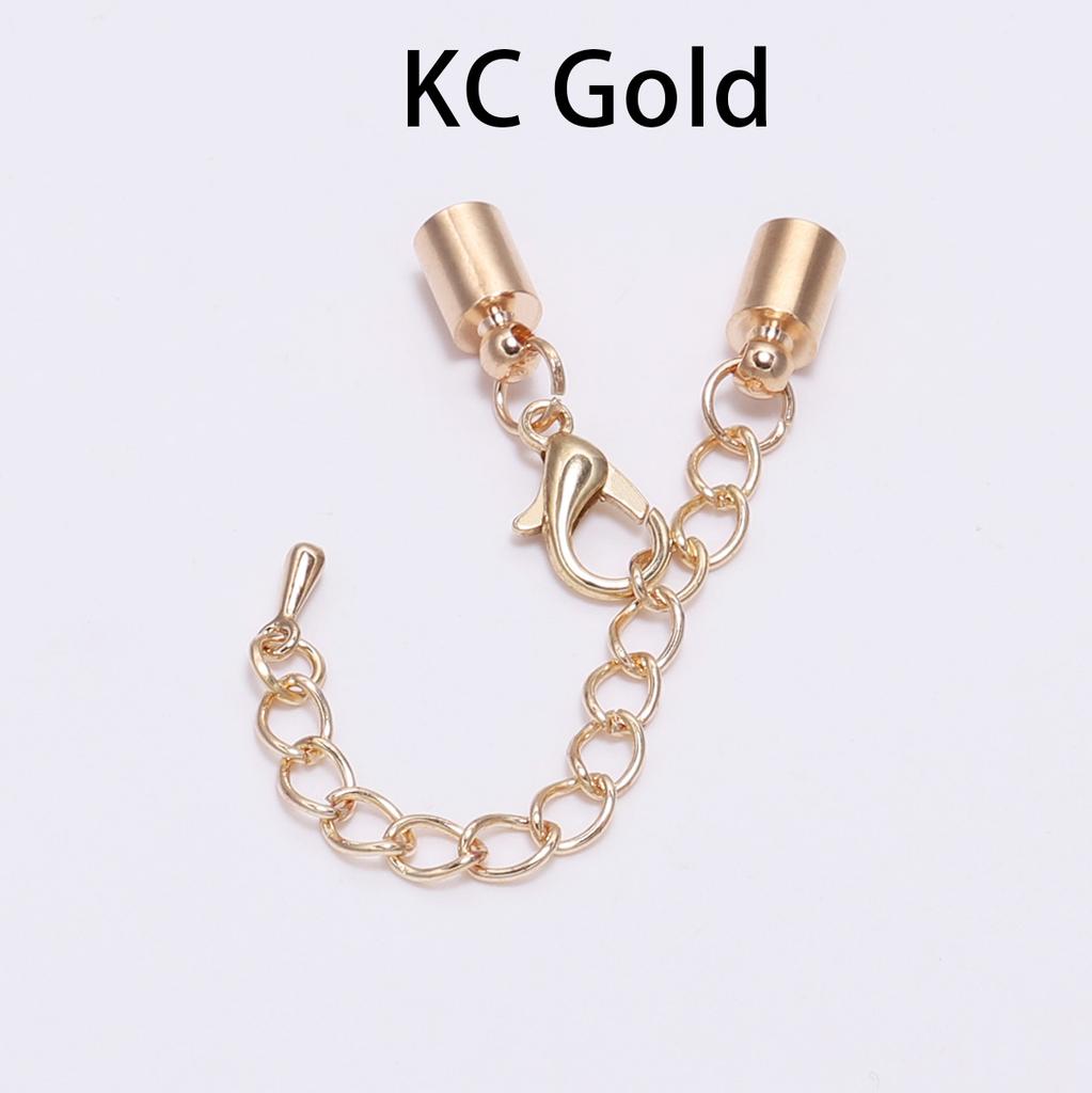 10pcs/lot Tassel Leather Cord End Tip Caps Extending Chain Lobster Clasps Connectors For DIY Necklace Jewelry Making Findings