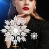 Copper Micro-Inlaid Zircon Natural Freshwater Pearl Snowflake Brooch Brooch Anti-Light Buckle