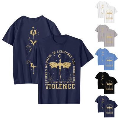 Женская повседневная свободная футболка с принтом, круглый вырез, пуловер, короткий рукав, топ