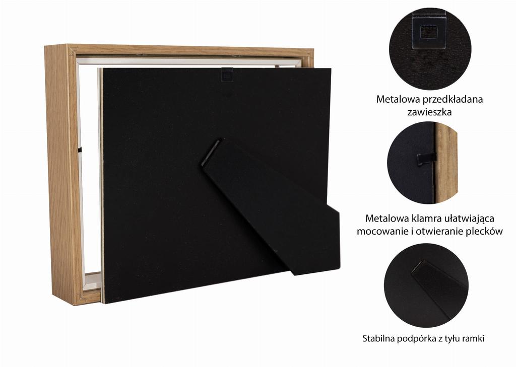 Ramka Na Zdjęcie 3D Głęboka Shadow Box 20X25Cm Dębowa 13X18 Cm