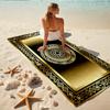 1Pc Golden Ornamental Beach Towel, Quick Dry, Multi-Use for Beach Pool Gym Yoga Home Travel, Christmas, Halloween, Xmas Gift M928854