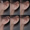 Elegant Silver Stud Earrings for Women Crystal Flower Butterfly Rabbit Star Moon Heart Earings Hypoallergenic Accessories Jewelry