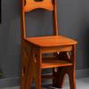 Solid Wood Folding Ladder Chair: Dual-Use Indoor Step Stool and Multifunctional Staircase.