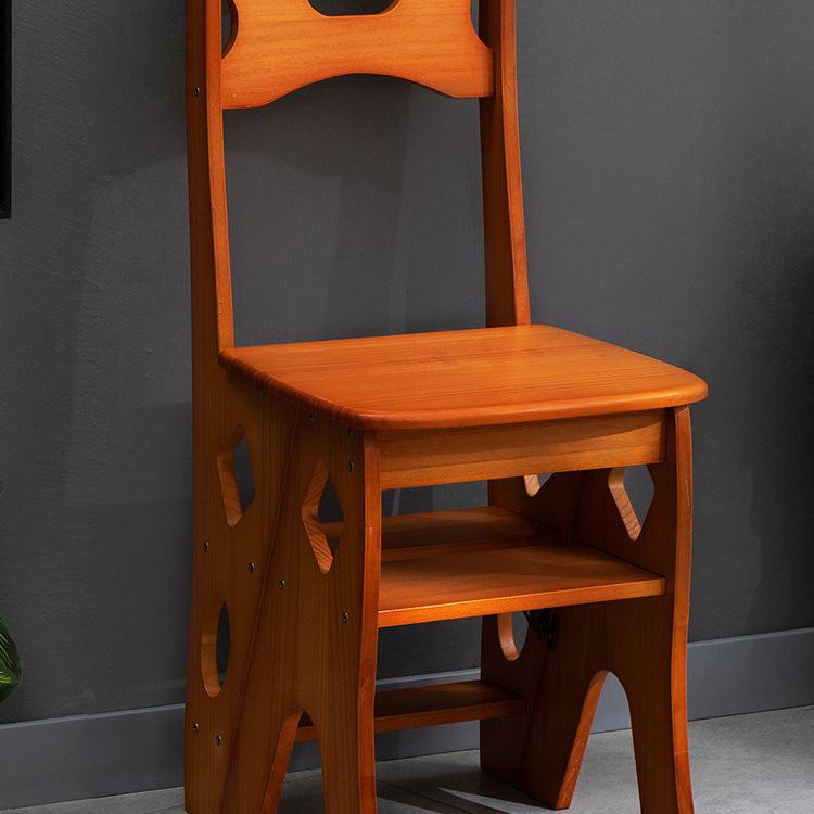 Solid Wood Folding Ladder Chair: Dual-Use Indoor Step Stool and Multifunctional Staircase.