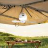 Multifunctional Picnic Cooling Device 2-in-1 Portable Ceiling Fan Rechargeable Wireless Tent Fan with LED Light Remote Control 4 Speeds,