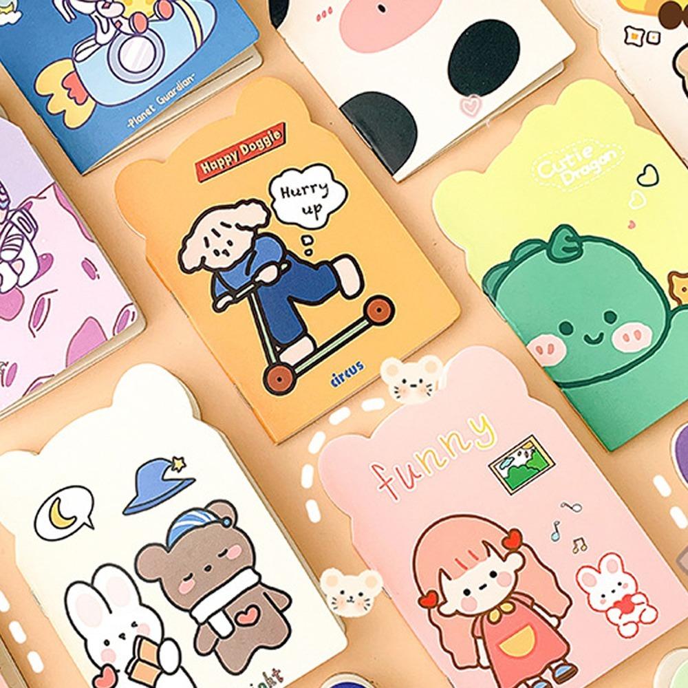 10pcs/pack Lined Paper Kawaii Notebook Notebooks Cartoon NoteBook Stationery Mini Notepad Children