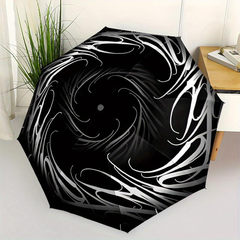 1pc Swirl Design Automatic Open/close Folding Umbrella, Compact Portable Travel Umbrella, Durable Construction yy250804141