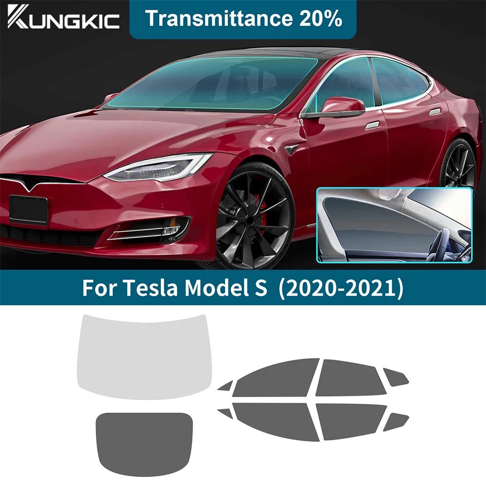 For Tesla Model S 2020 2021 Solar UV Privacy Protector Pre Cut Window Tint Film Front Rear Side Car Accessories Auto Parts