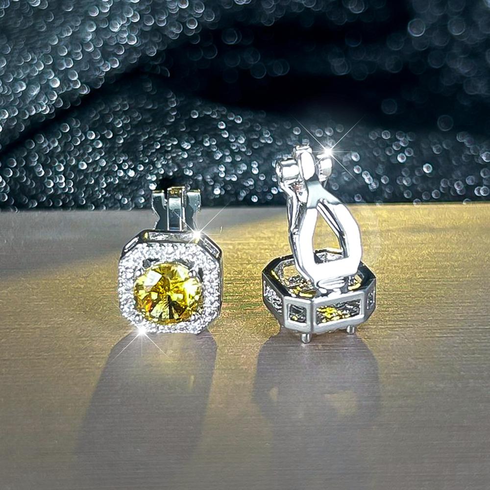 Простые квадратные серьги-клипсы с фианитом для женщин и девочек, милые серьги без пирсинга, ювелирные изделия для свадебной вечеринки