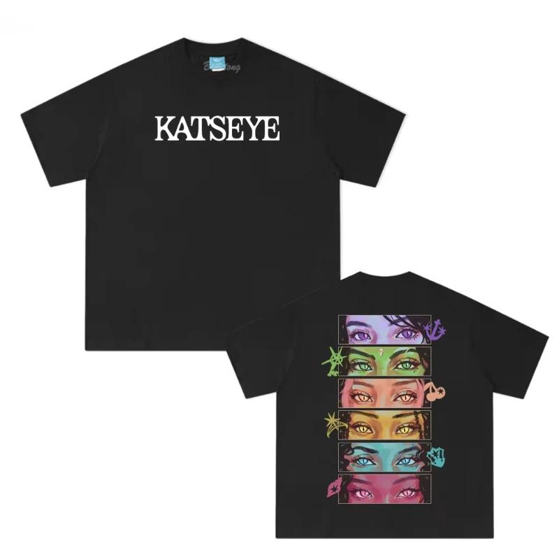 Hot Sale KATSEYE Grunge Graphic Print T-shirt Men Women Loose Casual High-street Y2K Hip Hop Harajuku Fashion Oversized Cotton Soft Top Summer New Tee