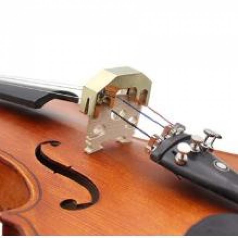 4 Claw Practical Metal Golden Violin Mute Muffler for 1/2 3/4 4/4 Violin Stringed Instruments