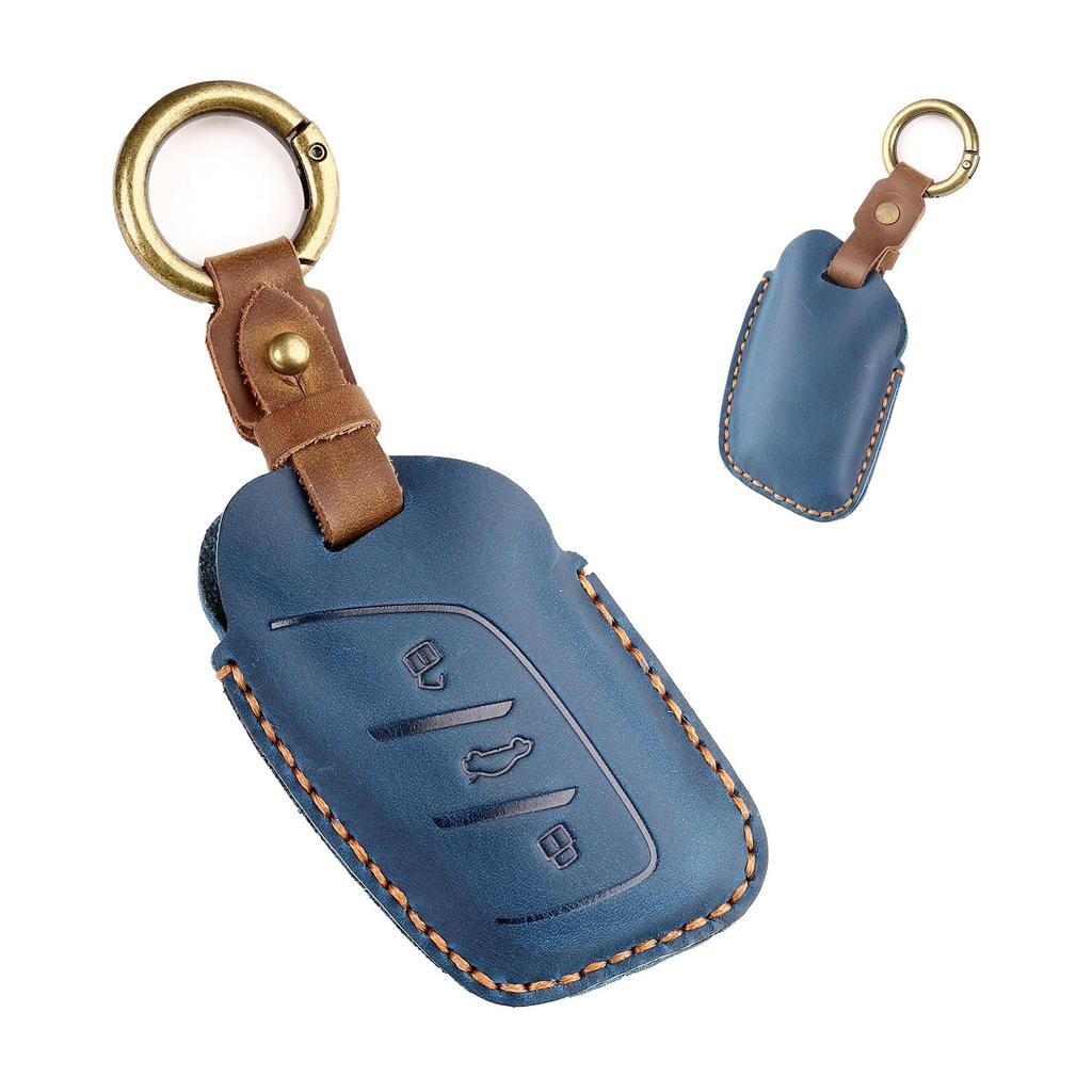 Genuine Leather Handmade Key Case for Roewe RX5Plus, I5, and i6Max, MG5 Car Models.