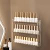 Universal Punch-Free 3-Layer Clear Wall Mounted Nail Polish Cosmetic Display Stand Holder Manicure Tool Organizer Storage