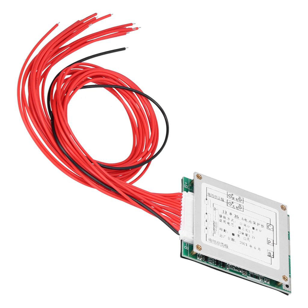 BMS PCB Protection Board for Li Ion Battery Cell Pack Power Supply 13S 48V 35A with Balance