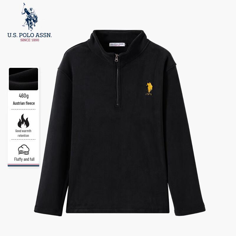 U.S. Polo Assn. Мужская толстовка с воротником-стойкой, на флисовой подкладке, в стиле business casual