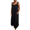 Женское платье макси без рукавов с оборками на бретелях, длинное платье с квадратным вырезом, повседневное платье-трапеция в стиле бохо с карманом, летний пляжный сарафан