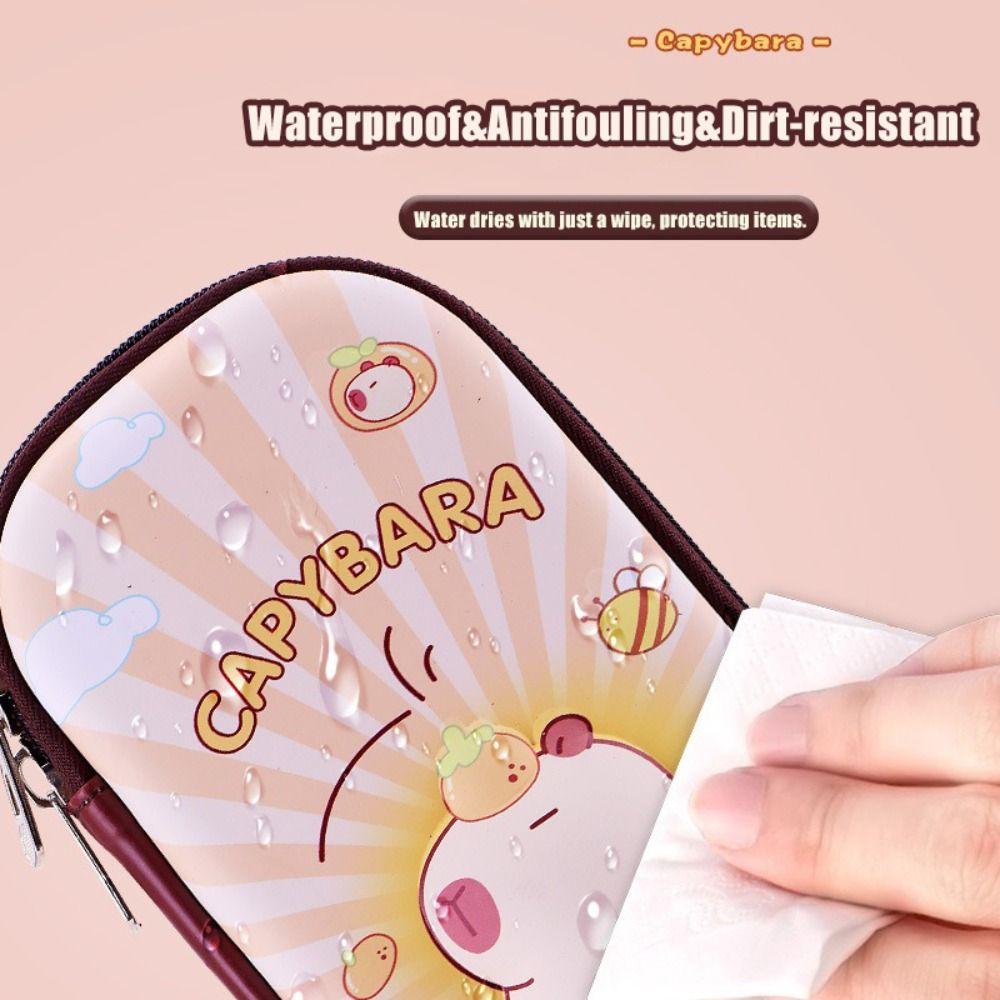 3D Capybara Pen Bag Large Capacity Pen Box Dirt-proof Pencil Case School Office
