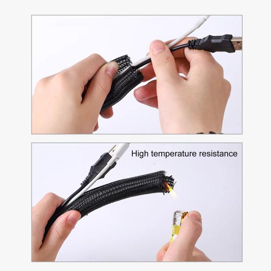 Yousheng 2M плетеный кабельный рукав расширяемый телевизионный компьютерный кабель питания управление самообматывающийся разделенный проводной жгут трубка защитная обертка шнура