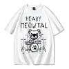 Men Tees Heavy Meowtal Cat Metal Music Gift Idea Funny Pet Owner T-Shirt Latest Printed Tops Shirt  T Shirts for Boys Geek