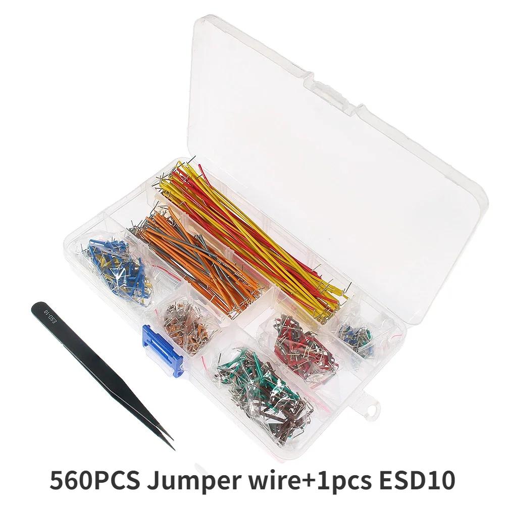 140/560/840PCS Jumper Wires U Shape Solderless Breadboard Jumper Cable DIY Electronics Kits With ESD-10 Anti-Static Tweezers