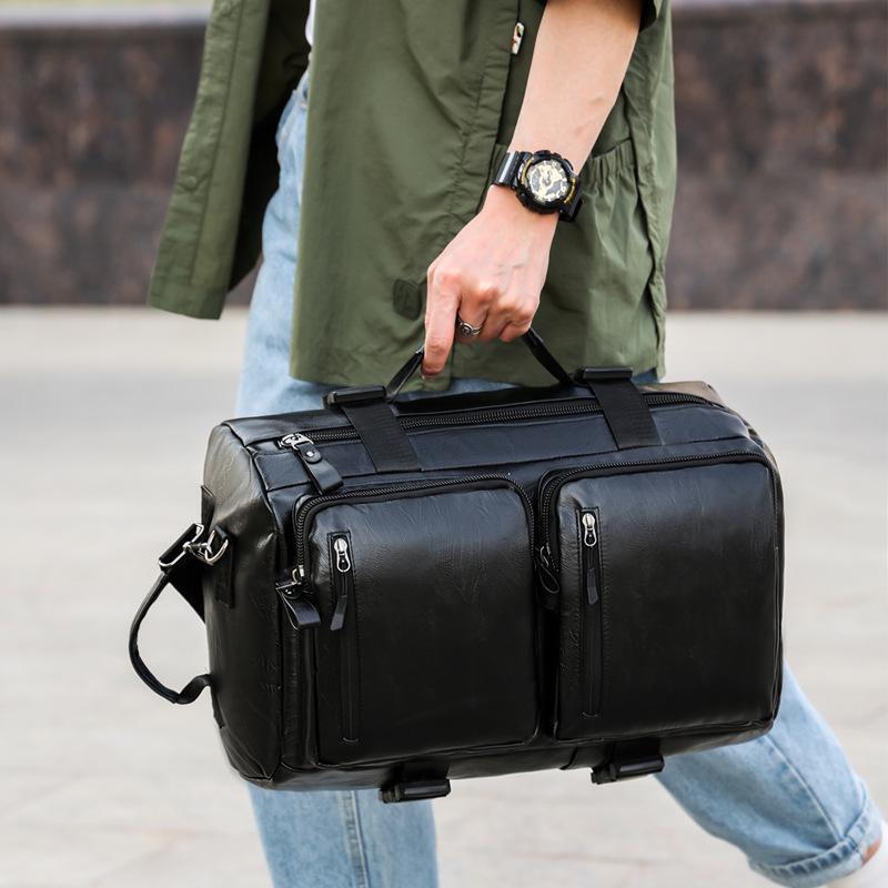 Мужской ретро рюкзак из искусственной ПУ кожи, кросс-граничный, для ноутбука и путешествий, большой вместимости