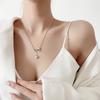 925 Sterling Silver Necklace Tassel Heart Pendant Sparkling Zircon Women's Necklace Birthday Party Gift Jewelry Accessories