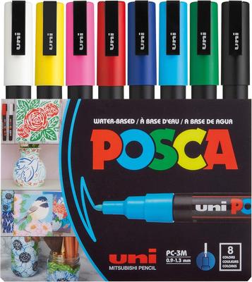Mitsubishi Pencil Ручка на водной основе Posca Тонкий наконечник Круглый стержень 8 цветов PC3M8C