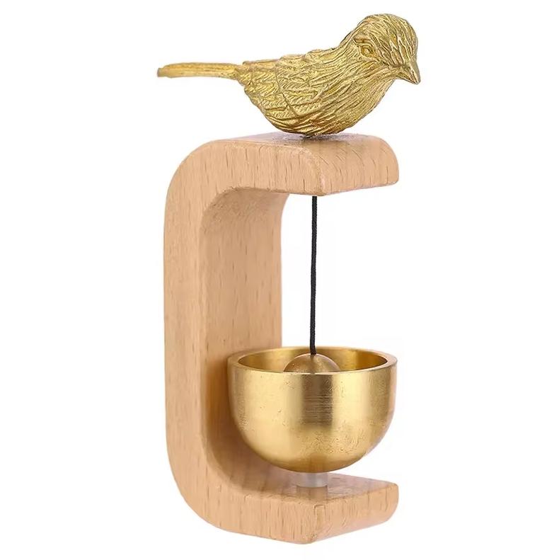 Magnetic Brass Wind Chimes, Doorbell, Aesthetic Solid Wooden Wireless Doorbell, Entrance Door Bell Pendant, Home DecorMinimalism