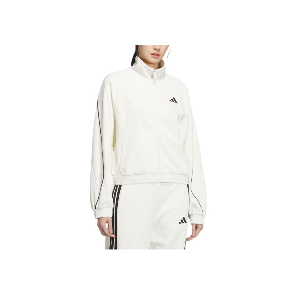 Adidas SS25 Стадионный трикотаж Свободный крой Воротник-стойка Универсальная куртка Женская куртка KC0017