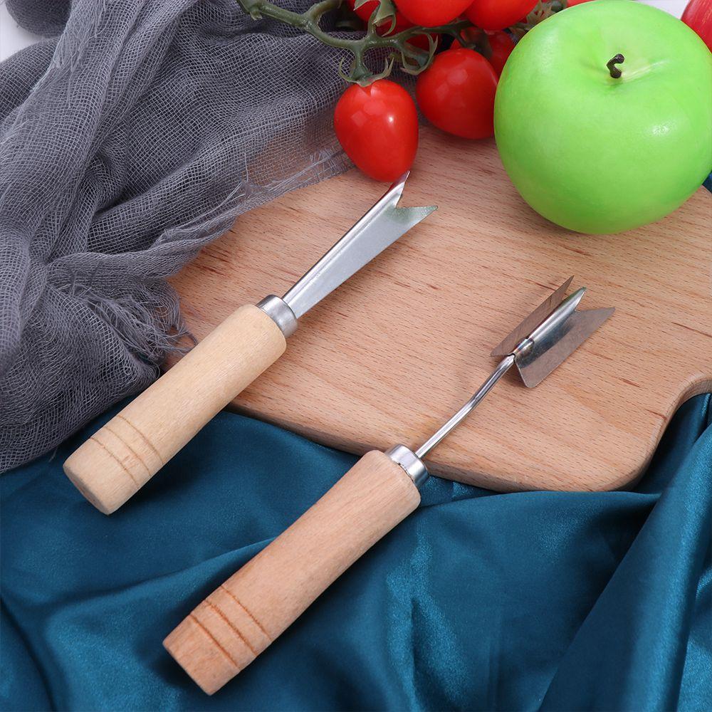 Wooden Handle Pineapple Seed Remover Portable Eye-digging Clip Creative Pineapple Peeler Home