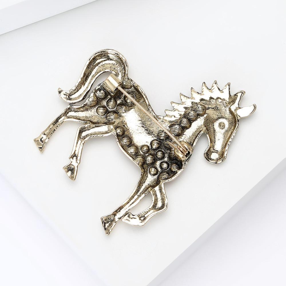 Unisex Rhinestone Horse Brooch Enamel Year of The Horse Brooch Elegant New Year's Accessories  Gift