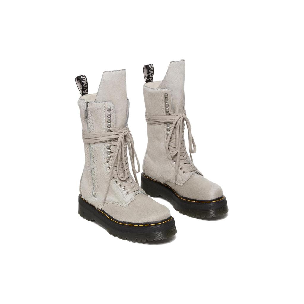 Доктор. Ботинки Martens 1918 Ro Hair On Шнуровка Строб Длина до середины икры Платформа 'Rick Owens' 27980049