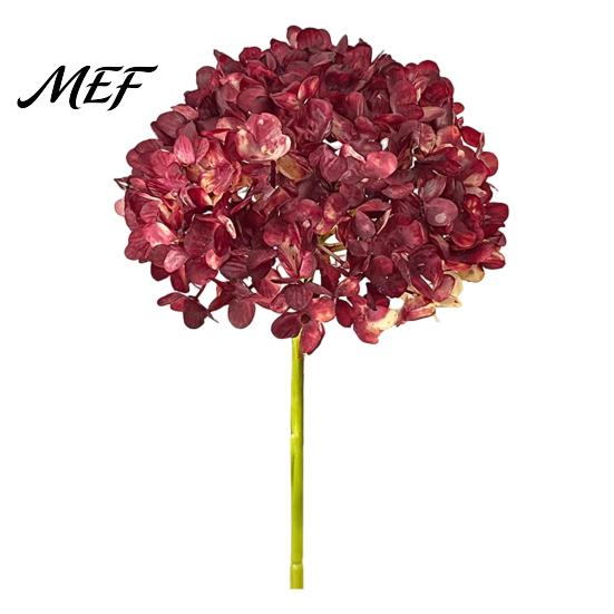 Artificial Hydrangea Flowers for Home Decor Autumn Silk with Retro Burnt Edge, Multi Colors Bendable Hydrangeas Table Centerpiece Stem