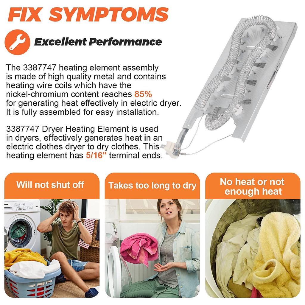 3387747 Dryer Heating 5400W W11344457 Drying Machine Heating for Maytag 240V Dryer Dryer Heating