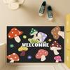 Cartoon Plant Carpet Mat Rug Mushroom Pumpkin Design with Welcome Text Non-slip Home Decoration Floor Mat Welcome Mat Door Mat