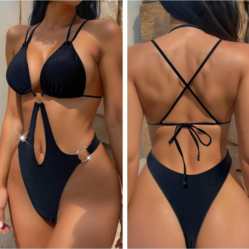 9 цветов Сексуальный полый купальник Облегающий цельный купальник Женский Майо Бикини Женский Трикини Купальник Монокини Бикини Купальный костюм Женский