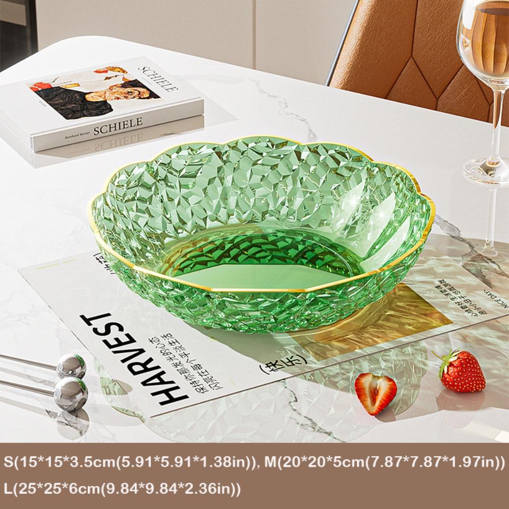 Прозрачный поднос для десертов и салатов, тарелка для закусок в форме бриллианта, изысканная фруктовая тарелка, гостиная