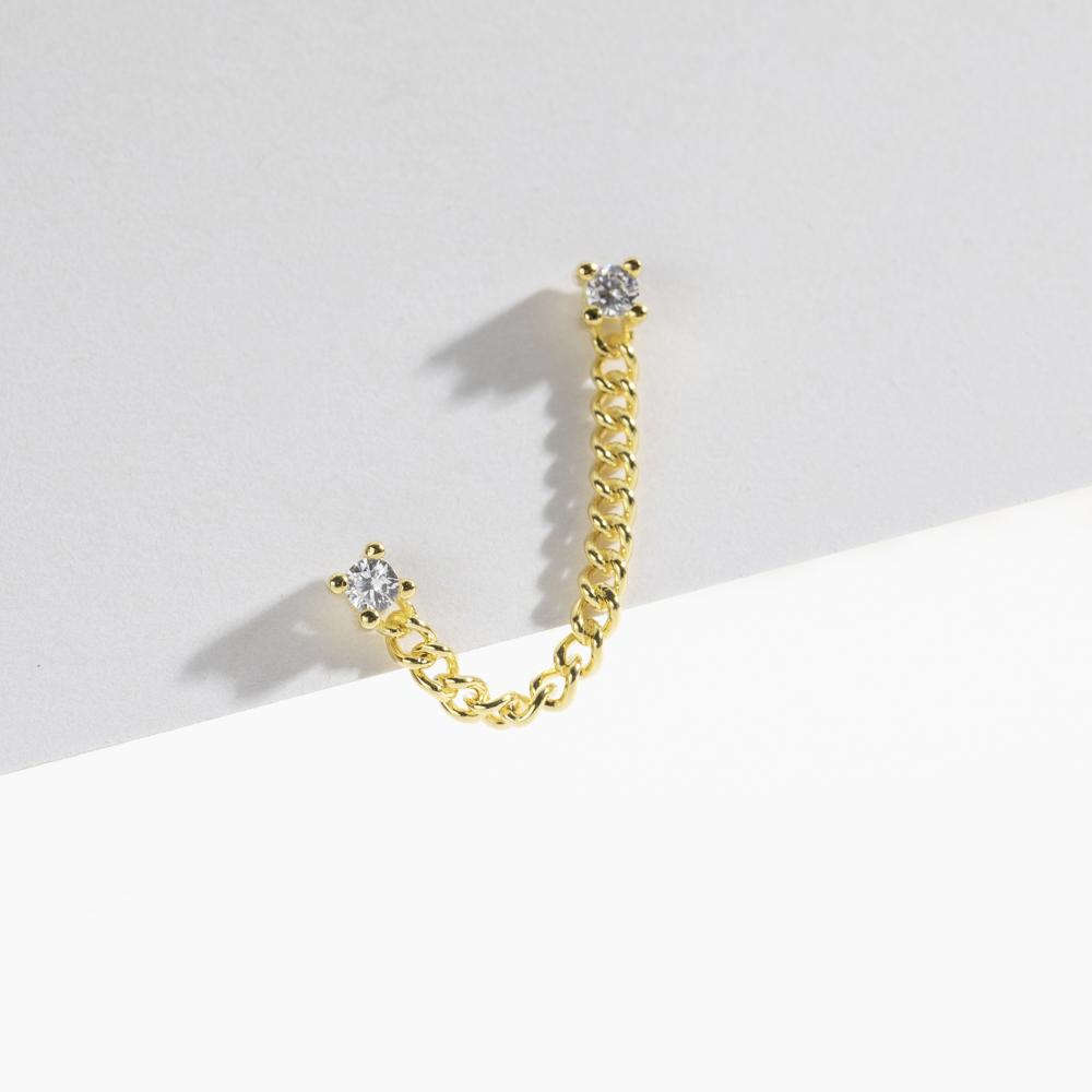 ANDYWEN Серьги-гвоздики из стерлингового серебра 925 пробы с золотой цепочкой в ​​стиле рок-панк, ювелирные изделия в подарок, роскошные ювелирные изделия, драгоценности