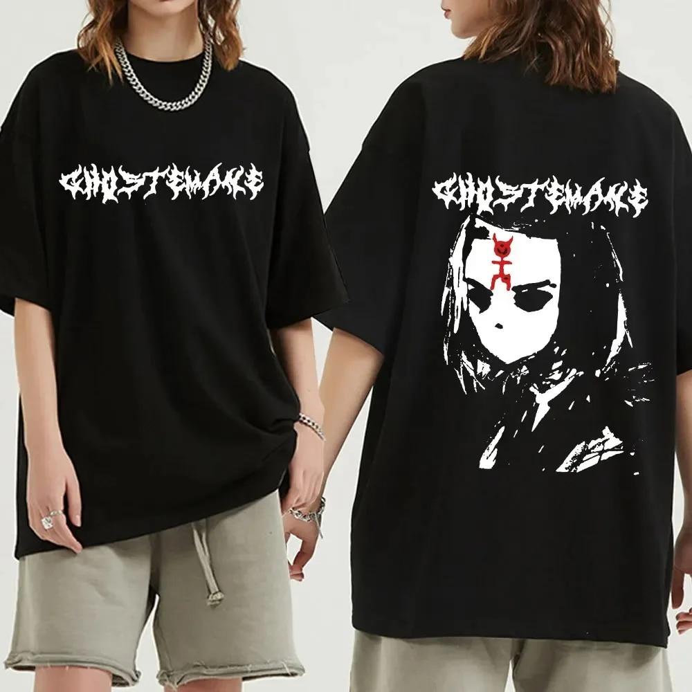 Ghostemane Graphic Print Cotton T Shirt Fashion Hip Hop Tops Metal Rock Gothic T-Shirt Streetwear Plus Size Women Clothing Unisex