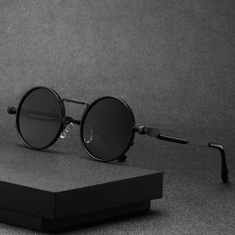Винтажные мужские солнцезащитные очки Женские Ретро Панк Круглая Металлическая Рама Цветные Линзы Солнцезащитные Очки Модные Очки mujer