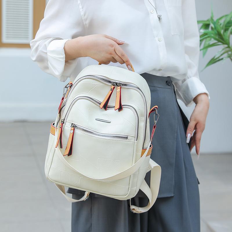 Женский рюкзак с цветными блоками, многофункциональная сумка через плечо, многоцелевой дорожный рюкзак