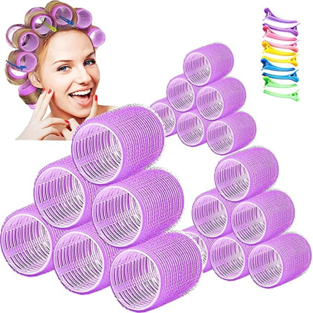 Self-Grip Hair Rollers Heatless Hair Curlers No Heat Hair Bang Volume Self-adhesive Hook & Loop DIY Styling Tool
