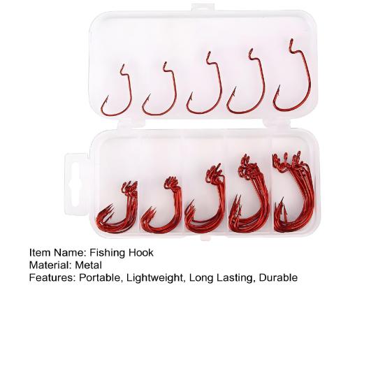 50 шт. Рыболовный крючок с коробкой для хранения, нержавеющий, устойчивый к коррозии, простой в использовании, с бородкой, для ловли карпа, рыболовные снасти для рыбалки на открытом воздухе