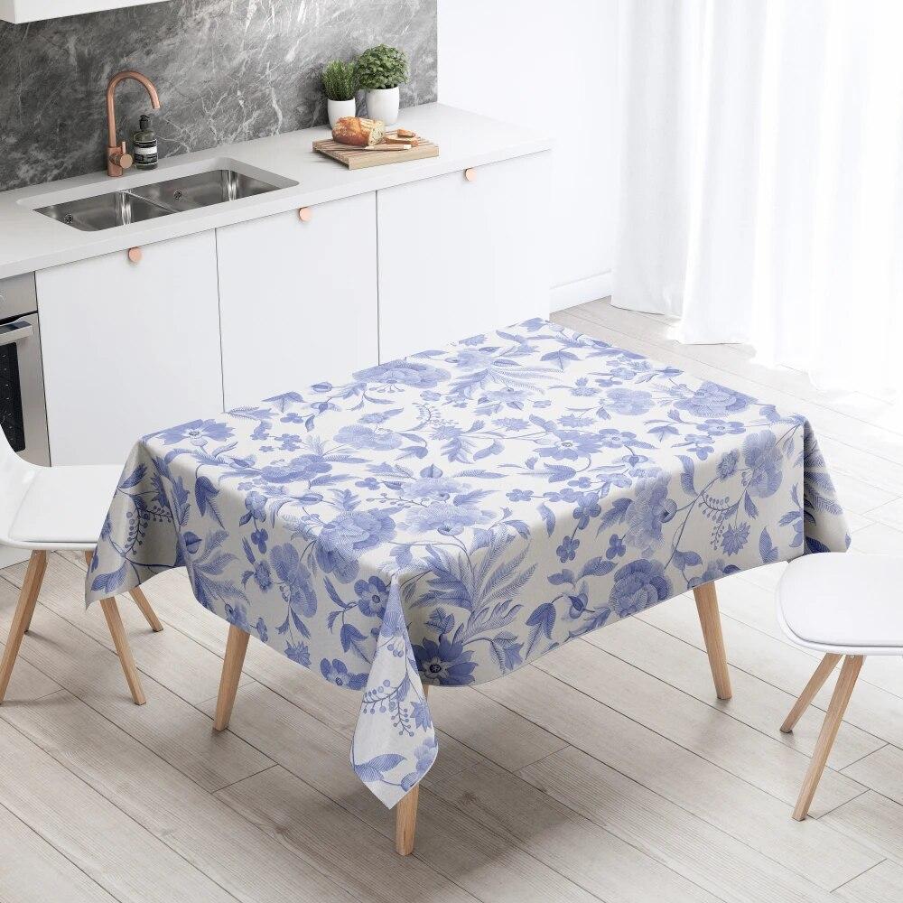 Цветочная скатерть для домашнего декора, устойчивая к пятнам, водонепроницаемая, украшение для стола, прямоугольная кухонная столешница для камина