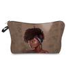 Women Black girl Print Cosmetic Bag Toiletries Organize Travel Storage Case 6397