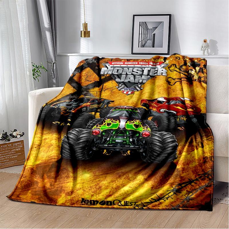 M-Monster Jam Grave Digger Truck Sofa Blanket Lightweight Warm Insulation Blanket Bed Office Car knee padsThrow Blanket