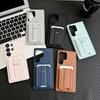 Магнитный чехол для телефона однотонный для Samsung S26 Ultra S25 Plus S24 A36 A17 Ударопрочный с вращающимся держателем для карт