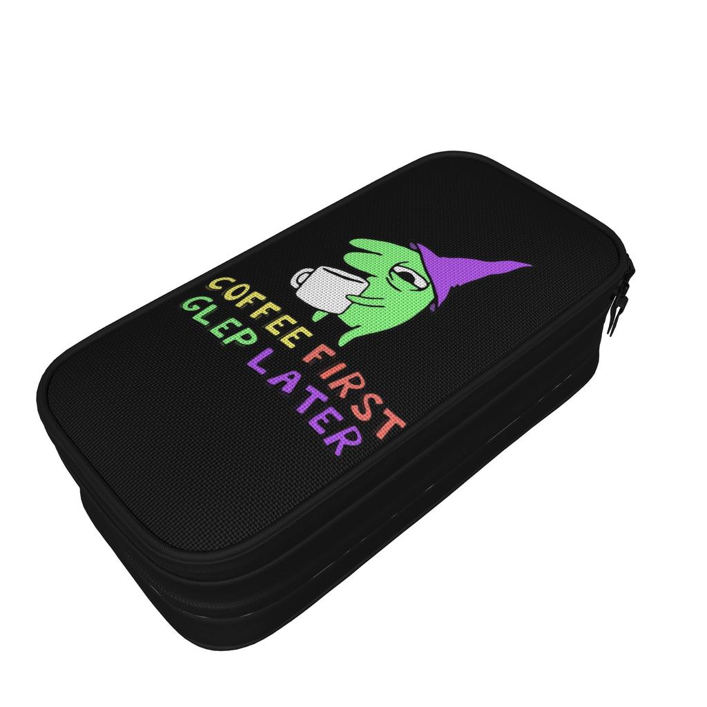 Glep Coffee Smiling Friends Pencil Case Creative Pen Pencil Bags Large Storage School Supplies Cosmetic Pencilcases