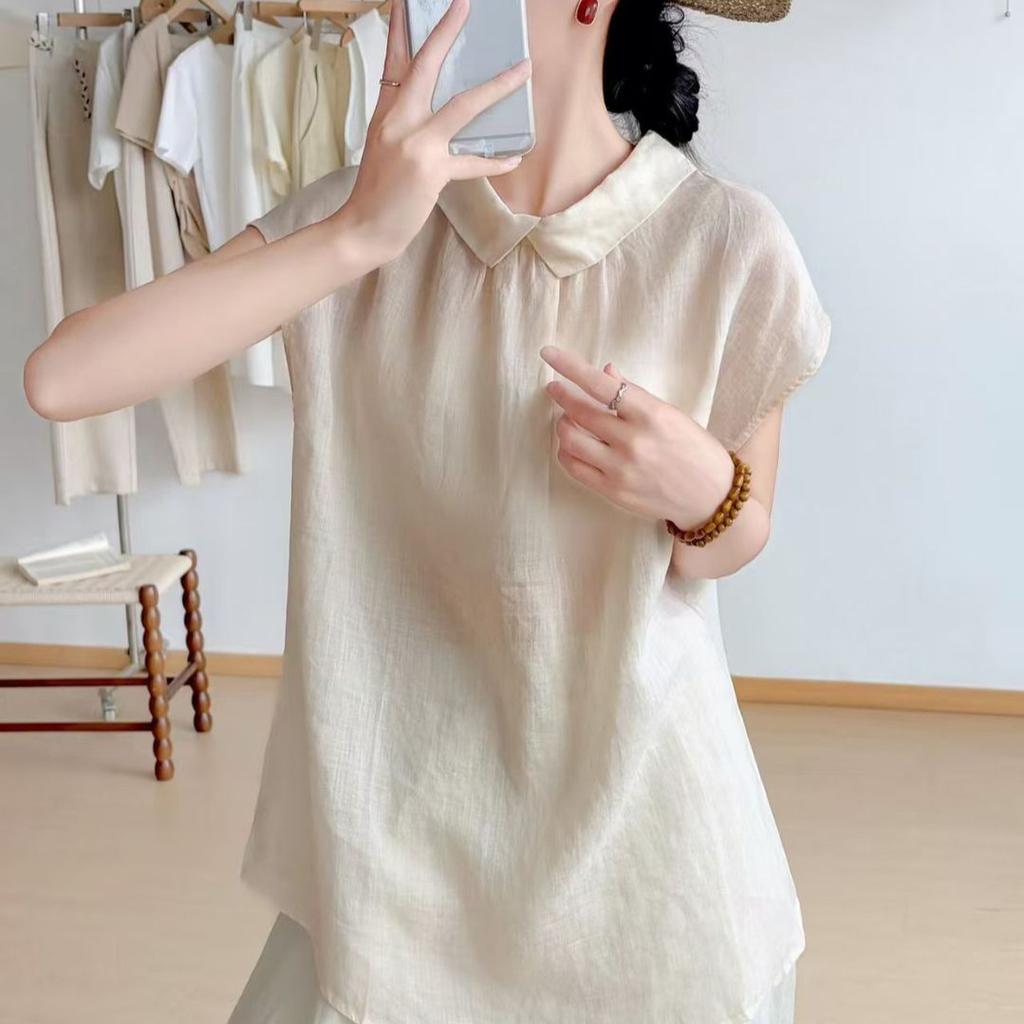 1116 summer new women's lapel Japanese vest vest top pullover inner bottoming shirt fashion niche
