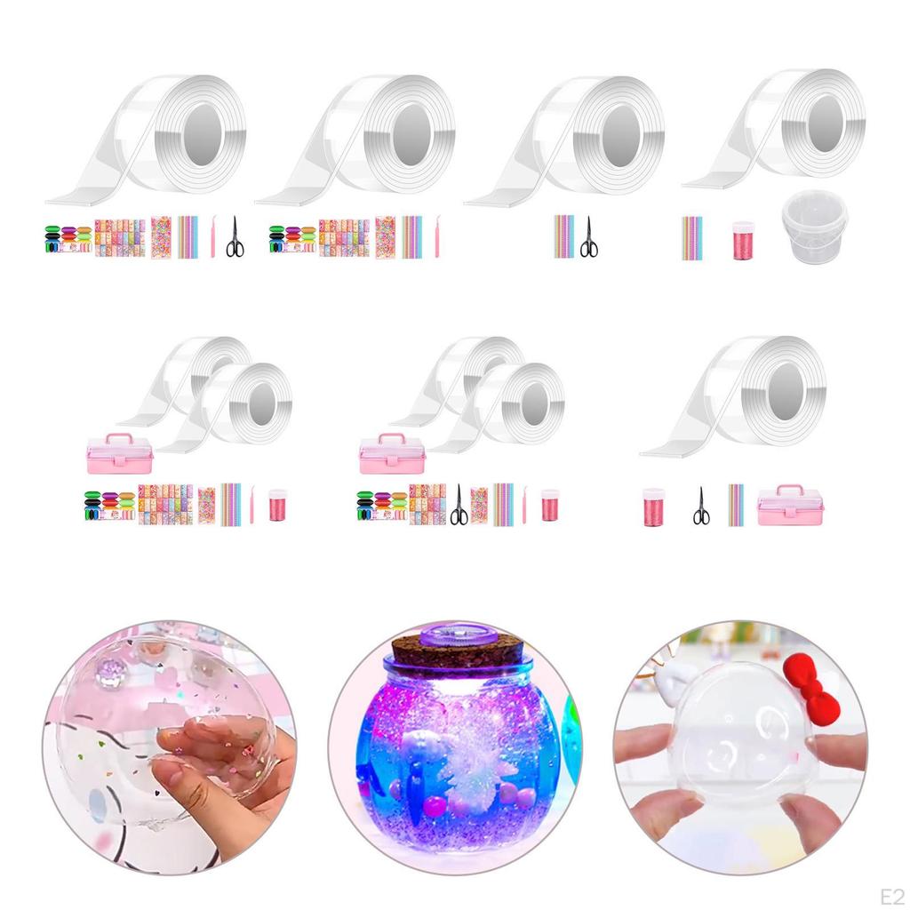 Bubble Balloons Blowing Double Sided Tape Strong with Straws Sticky Sensory Toy Clear Color for